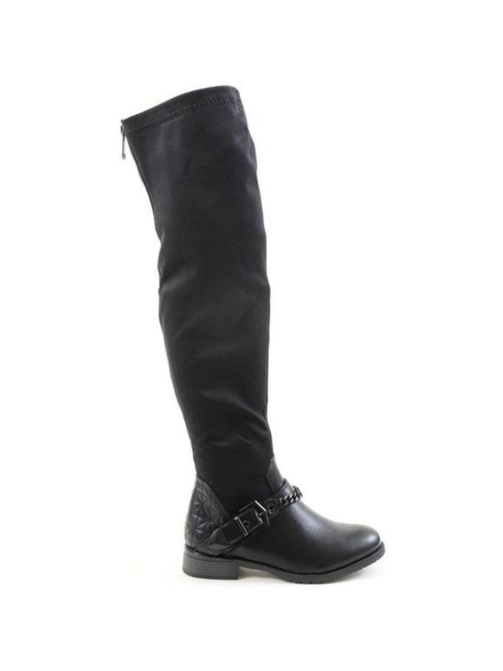Italina Chain Anklet Harness OTK Knee High Stretchy Vegan Leather Boots Women 7